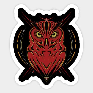 owl bird with sacred symbol Sticker